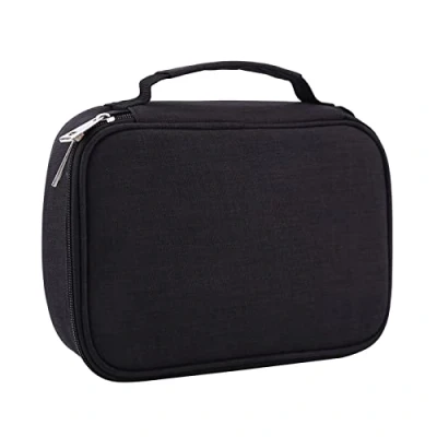 Image of 72 Slots Foldable Fabric Pencil Case Large Capacity Zippered Pen Bag Pouch with Handle Strap Multi Layer Art Pencils Storage Organizer Stationary (Color : Black)