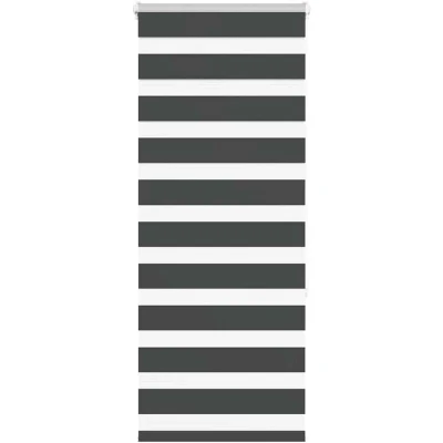 Image of vidaXL Zebra Blind Black 60x150 cm Fabric Width 55.9 Polyester