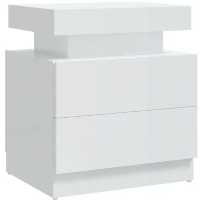 Image of vidaXL Bedside Cabinet High Gloss White 45x35x52 cm Engineered Wood