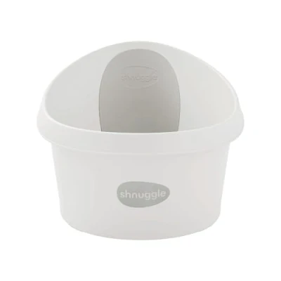 Image of Shnuggle Toddler Bath White With Light Grey Backrest, 9+ months