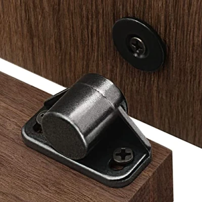 Image of Sunivaca Magnetic Door Catch, Strong Catches, Black (4 Pack) Cupboard Magnets Heavy Duty Cabinet Closures for Wardrobe, Cabinet, Drawer, Kitchen Furniture, Louver, Closet