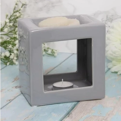 Image of Lesser &amp; Pavey Desire Aroma Grey Cube Wax/Oil Warmer For Women Men Lovely Designed Wax Melt Burner Oil all Types of Homes or Offices