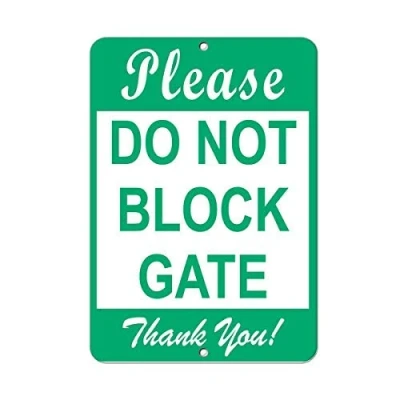 Image of Metal Sign Wall Please Do Not Block Gate Thank You! Parking for Indoor Aluminum Sign/Outdoor Warning Sign/8x12 inches New Decoration