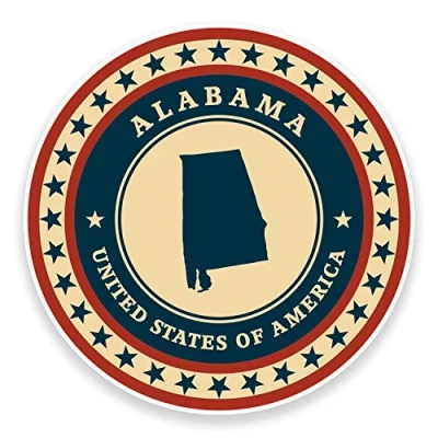 Image of 2 x 10cm Alabama USA Vinyl Sticker Laptop Car Travel Luggage Tag Flag Map #9360 (10cm Wide High)