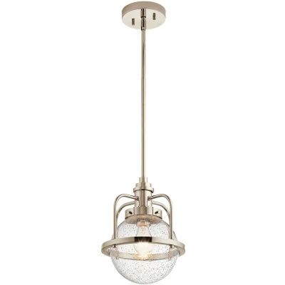 Image of Kichler Triocent Globe Pendant Ceiling Light Polished Nickel, IP44