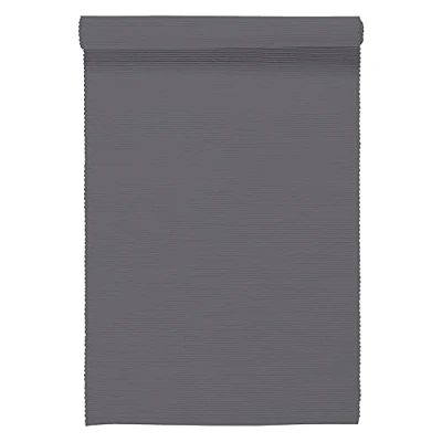 Image of LINUM UNI Runner 45x150 cm, 100% Ribbed Cotton, Machine Washable, Granite Grey