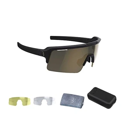 Image of BBB Cycling Fuse Glasses for Men and Women Comes With 3 Interchangeable Lenses: Smoke, Yellow Clear Road MTB Matt black BSG 65