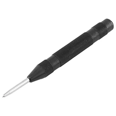 Image of Automatic Center Punch Tool with HSS Tip Spring Loaded Brass Body (Black)