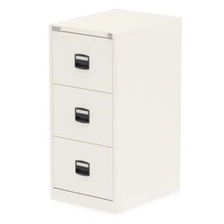 Image of Qube by Bisley 3 Drawer Filing Cabinet White
