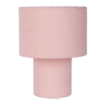 Image of Näve Fluffy table lamp, pink, height 31 cm textile E27 cylindrical