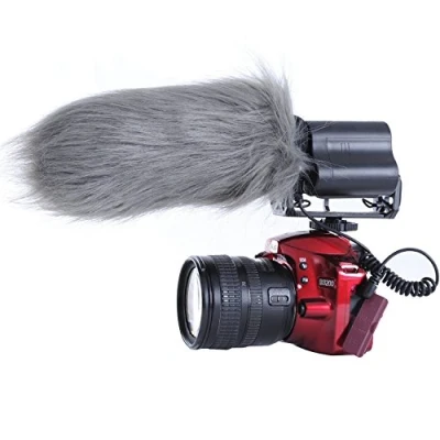 Image of Movo WS3 Furry Outdoor Microphone Windscreen Muff for Large Shotgun Microphones up to 18cm x 55mm (L D) Fits the Rode Videomic, TAKSTAR SGC 598 &amp; Similar Mics