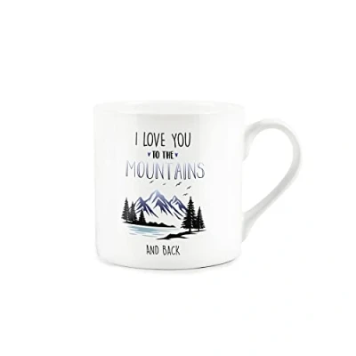 Image of I Love You to The Mountains Anniversary Mug Fine Bone China White Coffee/Tea Present Romantic Gift