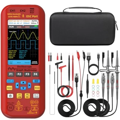 Image of BSIDE 2 Channel Digital Handheld Oscilloscope 50MHz 3.98TFT Multimeter Signal Generator 3 in 1 Portable Lab Supports Flexible Coils 20000 Count 250MSa/s Automotive Tester