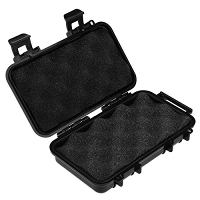 Image of Tbest Small Outdoor Storage Box,Outdoor Carry Waterproof Shockproof Airtight Survival Box Container Case Black Dry for Hiking Activities(B)