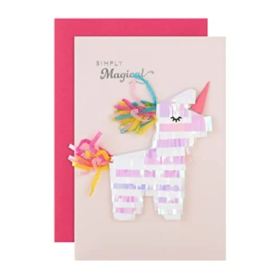 Image of Hallmark General Birthday Card Unicorn Piñata Signature Design