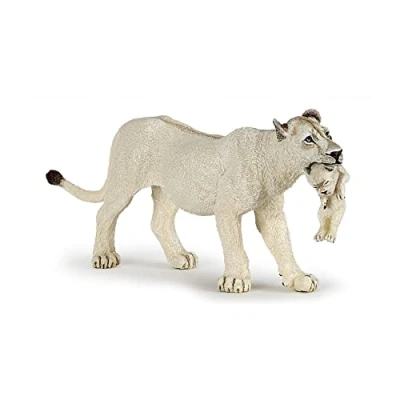Image of Papo WILD ANIMAL KINGDOM Tiere Figurine, 50203 White Lioness with cub, Multicolour