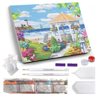 Image of CRYSTAL ART Coastline Canvas Kit 40x50cm Craft Buddy