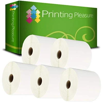Image of Printing Pleasure 5 x Zebra 100mm 150mm Compatible Direct Thermal Labels for Type Printers 500 per Roll