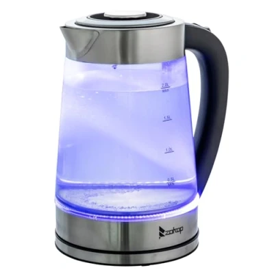 Image of Glass Electric Kettle with Light 2.5L 2200W 220V Fast boiling Water Heater w/Auto Shut off, Boil Dry and Overheat protection