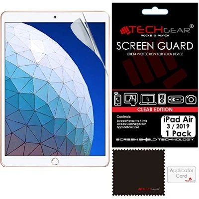 Image of TECHGEAR Screen Protector for iPad Air (2019) 10.5&quot;, CLEAR Guard Cover Compatible with New 2019 Apple 3 10.5 Inch