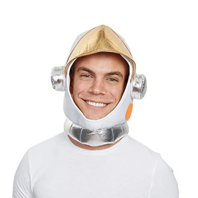 Image of Bristol Novelty BH691 Soft Astronaut Helmet, Cartoon, White, Gold, Silver, Standard Size