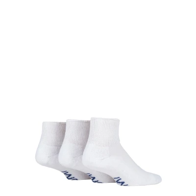 Image of 3 Pair White Footnurse Gentle Grip Diabetic Ankle Socks Men&#039;s 9 11 Mens Iomi