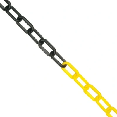 Image of True Products 5m x 6mm Plastic Barrier Chain Link Safety Decorative Garden Fence Yellow &amp; Black