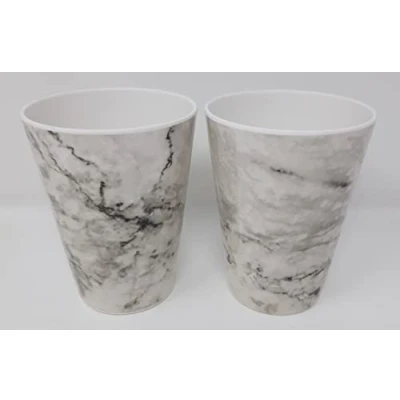 Image of 325ml Melamine Tumblers Camping Home Outdoor Dining (Set of 2 Tumblers) (Marble)