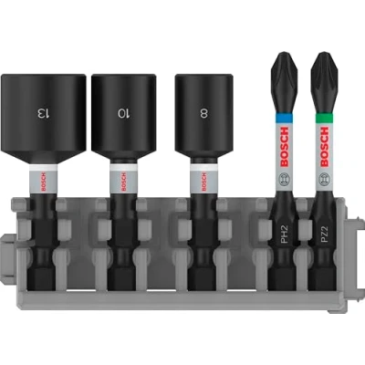 Image of Bosch Professional 5pcs. Screwdriver Bit and Socket Set (Impact Control, PZ/PH Bits, Length 50mm, Pick Click, Accessory Impact Drill)