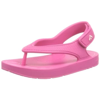 Image of Fitflop Boy&#039;s Unisex iQUSHION Kids Toddler Ergonomic B/Strap FLIP Flops, Pink Jam, 8 UK Child