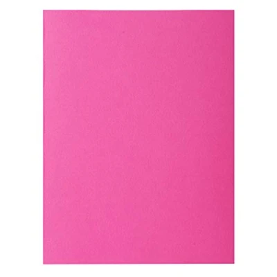 Image of Exacompta Ref 217120E Rocks Square Cut Folder 240 x 320mm in Size, Suitable for Holding A4 Documents, 210gsm Coloured Card Pink Colour (Pack of 10)