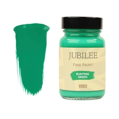 Image of Guild Lane Jubilee Fine Paint Bunting Green Furniture, Metal, Fabric, Glass &amp; More Indoor Outdoors Water Based Acrylic 60ml Jar
