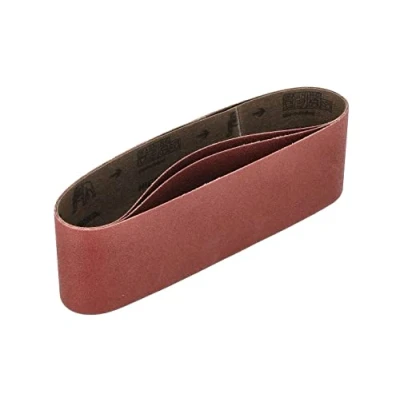 Image of Mirka Red 3 pcs fabric sanding belts 75x533mm / grit P100 high quality belt for sander wood and metal