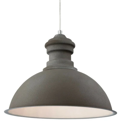 Image of Aztec 1 Light Dome Ceiling Pendant Rough Sand Concrete, E27