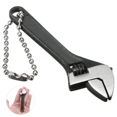 Image of Fuletooye Adjustable Spanner with Ergonomic Handle, Small 2.5inch/68mm Non Slip Mini Jaw Wrench for Repair &amp; Maintenance Black