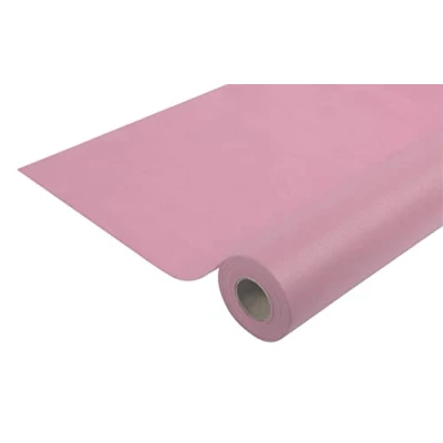 Image of Disposable spun bound non woven tablecloth Roll 25 M long X 1.20 wide Tear proof, water repellent and wipe able material Powder pink