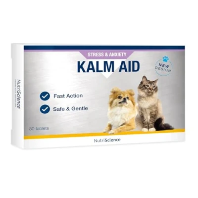 Image of Swedencare UK KalmAid Tablets 30 Pack for Dogs and Cats, Calming Supplement,Packaging may vary