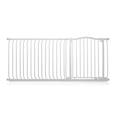 Image of Safetots Curved Top Safety Gate, 171cm 180cm, Matt White, Pressure Fit Stair Baby Gate for Doors Hallways and Spaces, Barrier, Easy Installation