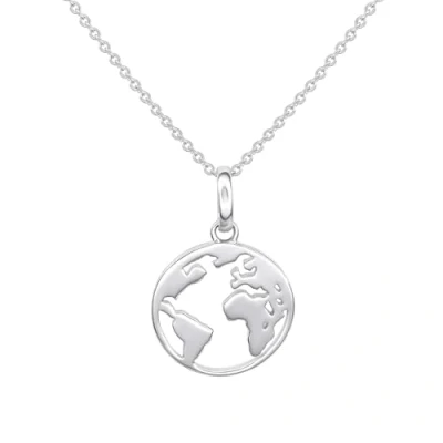 Image of Dew Sterling Silver World Disc 18&quot; Necklace