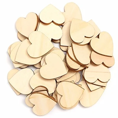 Image of Wooden Hearts (5cm) x100 Rustic Look for Crafting Projects Craft Shapes Weddings Decoration Embellishments Love Heart Guest Book Accessory by TRIXES