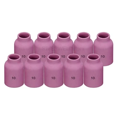Image of RIVERWELD TIG Gas Lens Alumina Nozzle Ceramic Cups Large 53N Series 53N88 10# Fit SR DB WP 9 17 18 20 25 26 Welding Torch 10pk