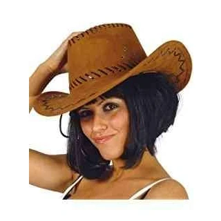 Image of FIESTAS GUIRCA GUI13070 Brown Leather Cowboy Hat