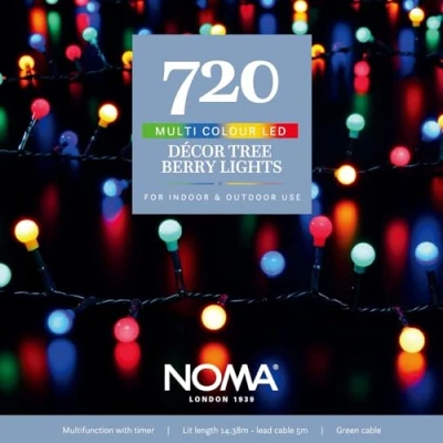 Image of NOMA Multicolour Berry Christmas Lights, 720 Vibrant LED&#039;s, 19.38 m