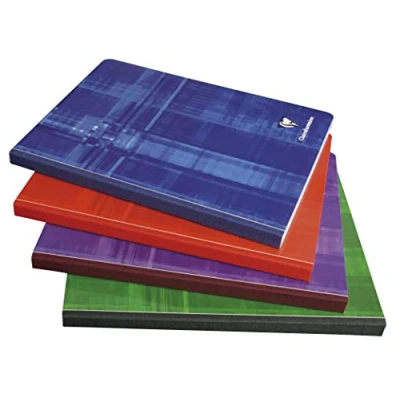Image of Clairefontaine Ref 9742C Clothbound Notebook (96 Sheets) 17 x 22cm Size, Squared Rulings, 90gsm Brushed Vellum Paper, Film Coated Card Cover Random Colour