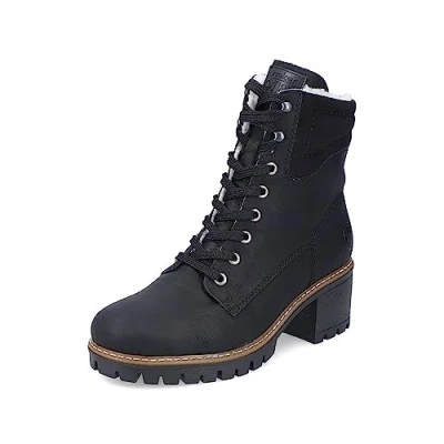 Image of Rieker Women Ankle Boots 78520, Ladies Lace up Boot,Water Repellent,riekerTEX,Transition Shoe,Boot,Half Boot,Black (Schwarz / 00),40 EU 6.5 UK