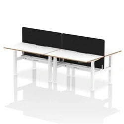 Image of Air B2B Oslo 1400x800 Adjustable 4P Bench Desk White + Black Screen
