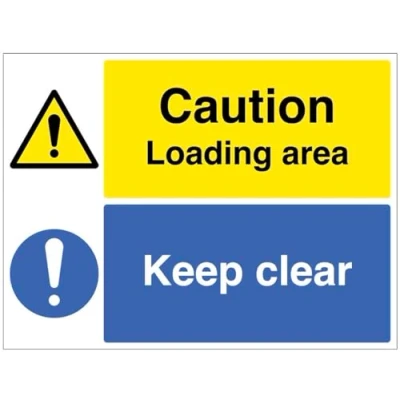 Image of Caution Loading area, Keep clear (self adhesive vinyl safety label)
