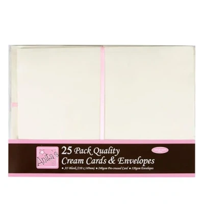 Image of Anita&#039;s Plain, Blank Cards &amp; Envelopes, A4, White, Pack of 4, for Home, Wedding, Birthday, Christmas, Thank You, Art Craft, Scrapbooking Supplies, Baby Shower, Card Making