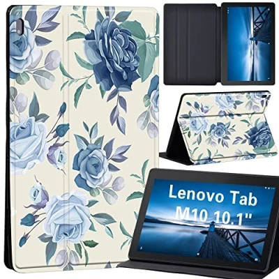 Image of Cartoon Case for Lenovo Tab M10 TB X605F/ X605L/ X505F/ X505L Leather Tri Fold Stand Cover 10.1 Inch Tablet (flower012)