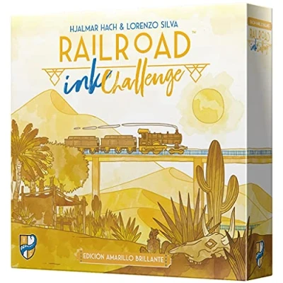 Image of Asmodee Railroad Ink Challenge Shining Yellow Edition Board Game 1 4 Players Ages 8+ 15 30 Minute Playing Time